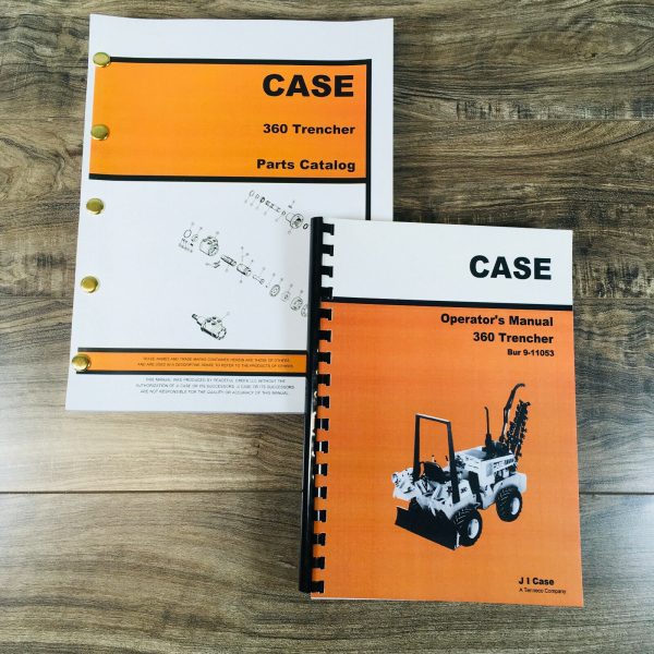 Case 360 Trencher Manual Parts Catalog Operators Owners Set Book Backhoe Attach