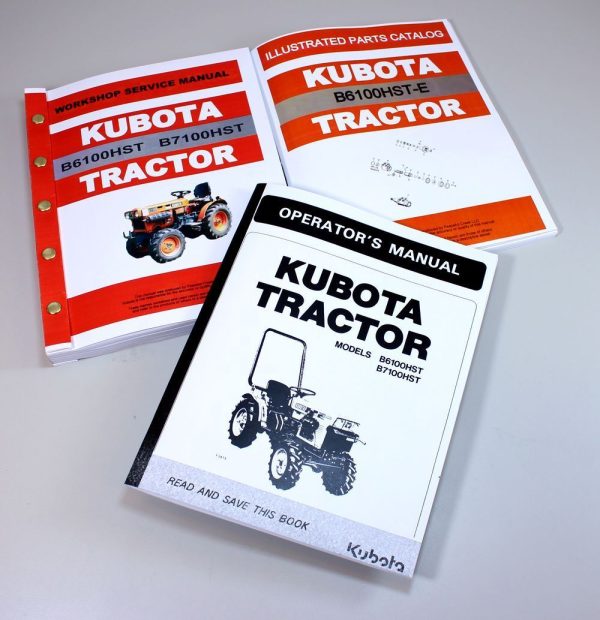 Kubota B6100Hst-E Tractor Service Parts Operators Manual Owners Catalog Book