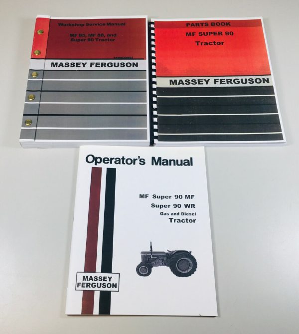 Massey Ferguson Super 90 Tractor Service Operators Parts Manual Catalog Set