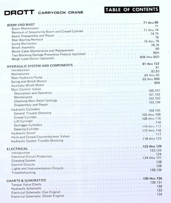 Case Drott 85Rm2 Carrydeck Crane Manual Service Parts Catalog Operators Set Book - Image 2