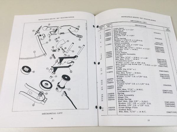 Minneapolis Moline Mo 105 106 107 305 306 307 Mower Tractor Parts Manual Catalog - Image 4