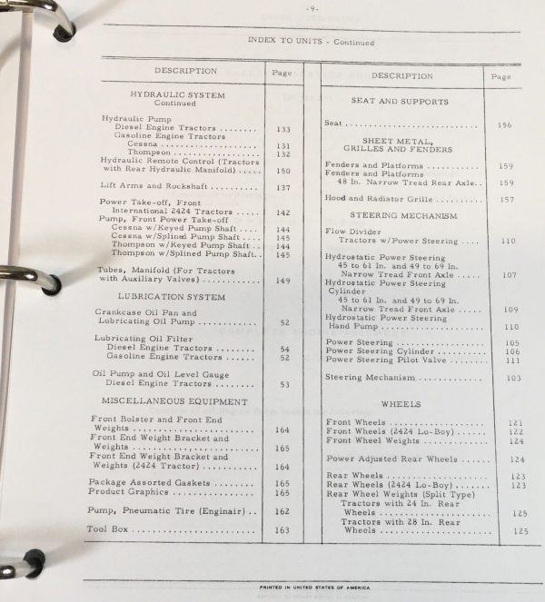 Farmall International 424 2424 Tractor Service Parts Catalog Manual Set Repair - Image 4