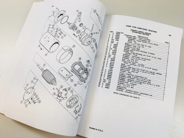 Ji Case 1370 Agri King Tractor Parts Manual Catalog #1253 S/N After 8727601 New - Image 3