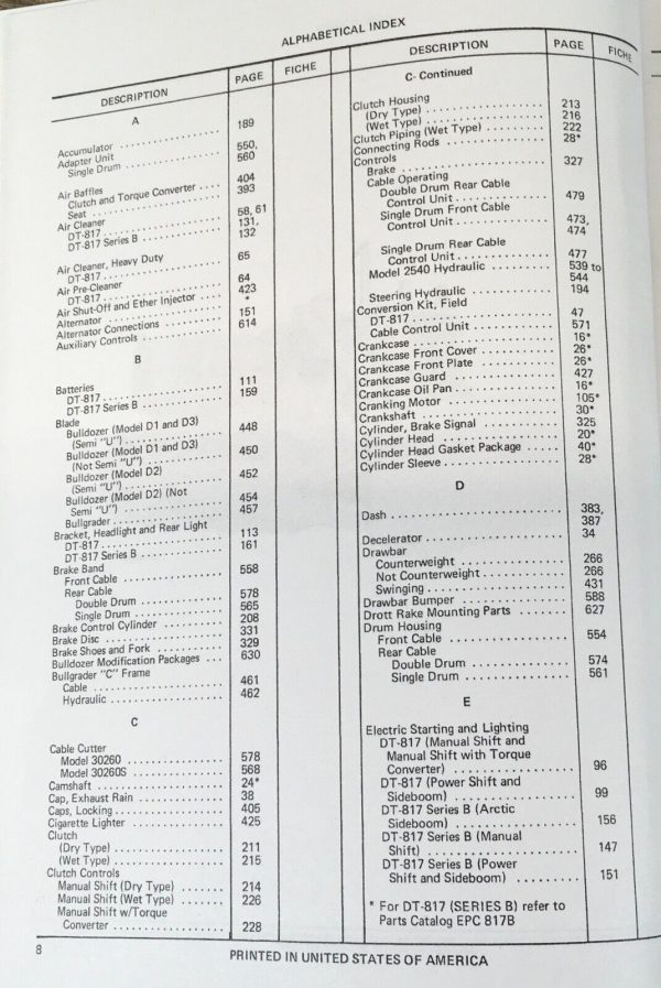 International TD-25B Crawler Tractor & Equipment Parts Manual Catalog Assembly - Image 2