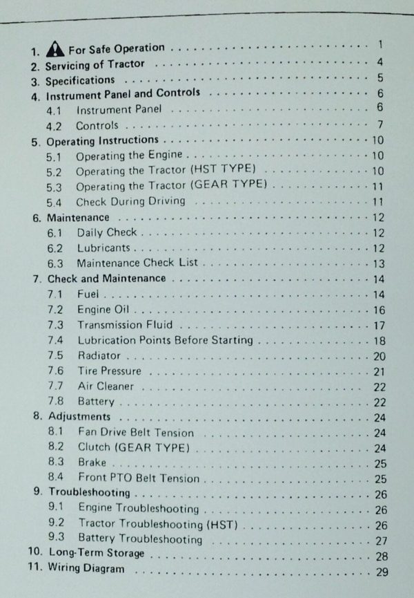 Kubota G3200 G4200 G4200H G5200H G6200H Tractor Operators Owners Manual - Image 2