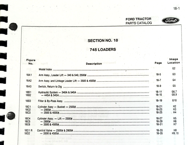 Ford 745 19-863 Loader for 340 540 Tractor Service Parts Manual Set Repair Book - Image 2
