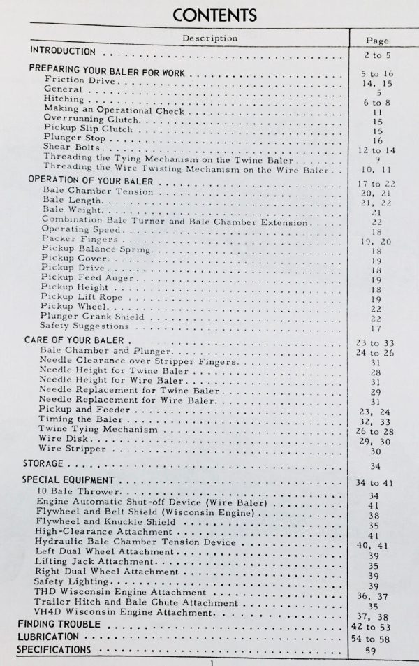 International Harvester 37 47 Square Baler Twine/Wire Operators Owners Manual - Image 2