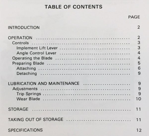 Massey Ferguson Mf 630 Tractor Dozer Blade Owners Operators Manual - Image 2