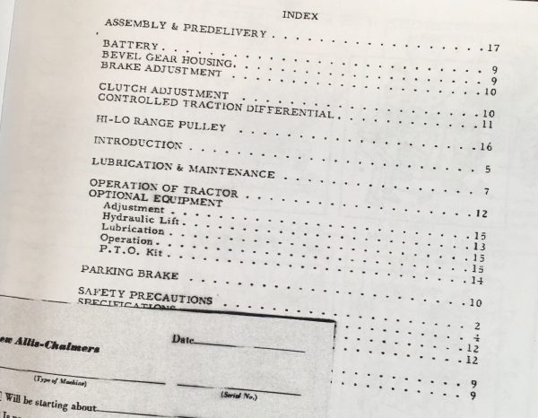 Allis Chalmers B207 Lawn Tractor Service Manual Parts Operators Owners Repair - Image 6