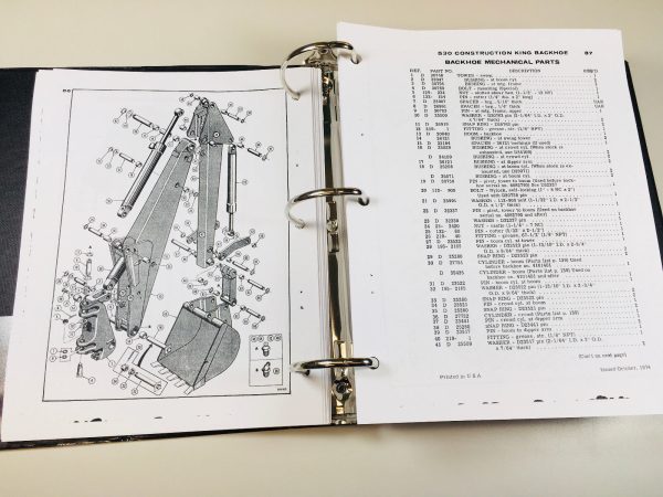 Case 530Ck Backhoe Loader Tractor Service Manual Parts Catalog Shop Book Set - Image 12