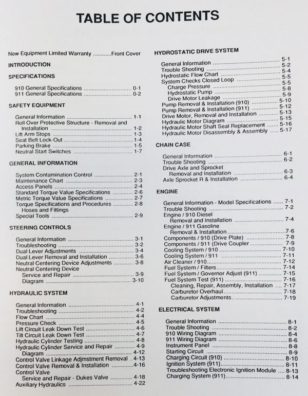 Mustang 910 911 Skid Steer Service Repair Manual Technical Shop Book - Image 2