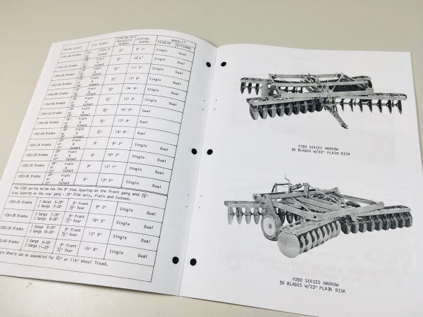 Oliver 242 292 Wheel Disk Harrows Operators Instructions Parts List Manual - Image 5