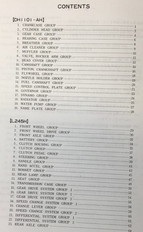 Kubota L245H High Clearance Tractor Parts Manual Catalog Assembly Schematics - Image 2