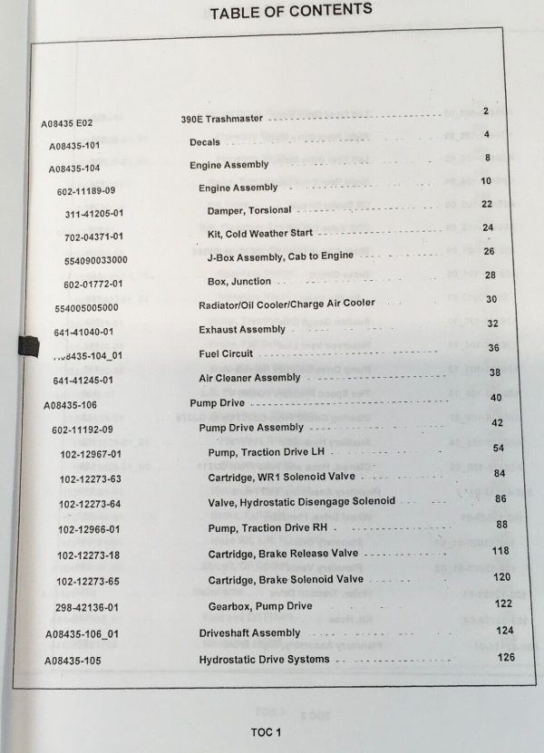 Terex 390E Trashmaster Landfill Compactor Parts Manual Catalog Book Assembly IBH - Image 2