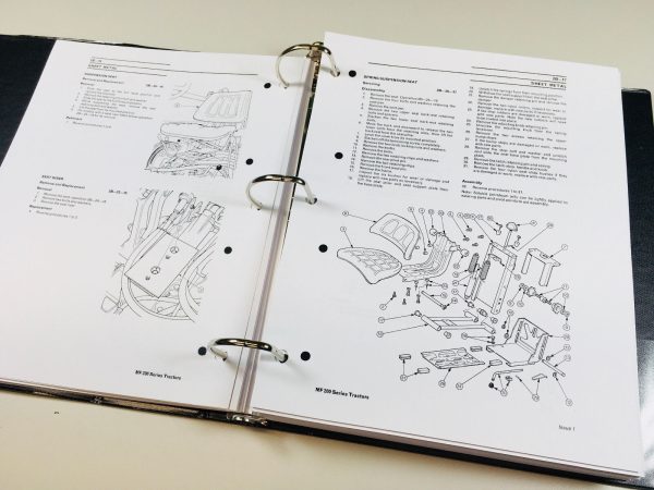 Massey Ferguson 265 275 290 298 Tractor Service Manual Repair Shop Hard Binder - Image 3