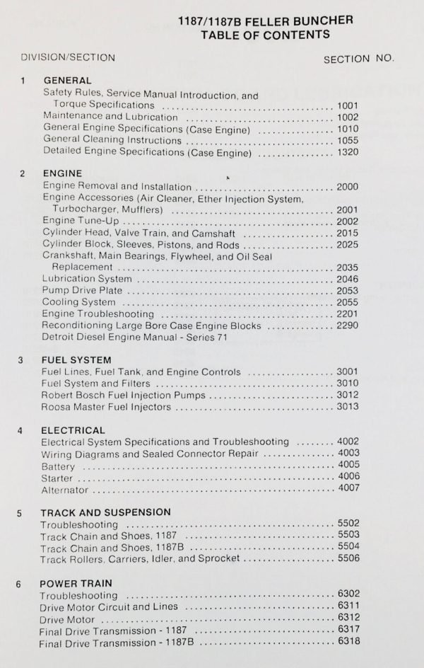 Case 1187 1187B Feller Buncher Service Repair Manual Technical Shop Book - Image 3