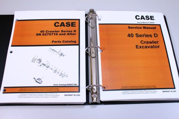 Case Drott 40D Crawler Excavator Service Repair Manual Parts Catalog Shop Set