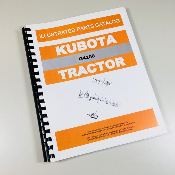 Kubota G4200 Tractor Parts Assembly Manual Catalog Exploded Views Numbers