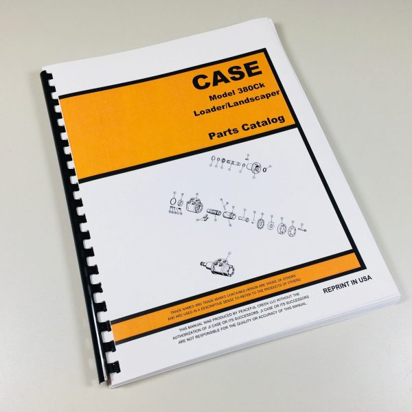 Case 380 380Ck 380Ll Loader Landscaper Tractor Backhoe Parts Manual Catalog Book