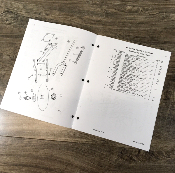 Case 946 Series Cultivator Rear Mounted Parts Manual Catalog Book Assembly - Image 4