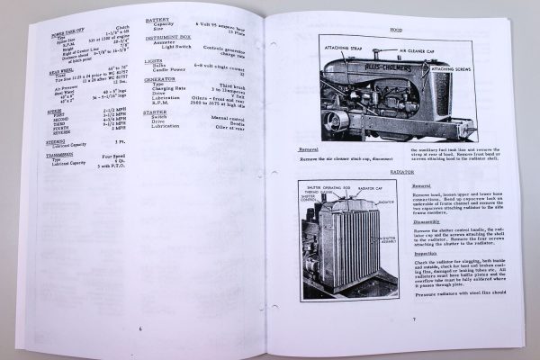 Set Allis Chalmers Wc Wf Tractor Service Repair Manual Parts Catalog Technical - Image 8