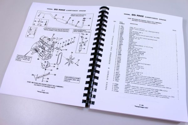 Case Drott 85Rm2 Carrydeck Crane Manual Service Parts Catalog Operators Set Book - Image 11