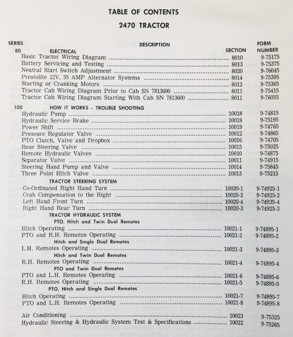 Case 2470 Tractor Service Manual Parts Catalog Shop Repair Book Overhaul Set - Image 3