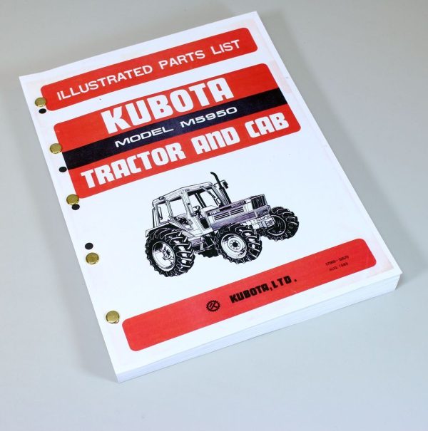 Kubota M5950 Tractor Parts Assembly Manual Catalog Exploded Views Numbers