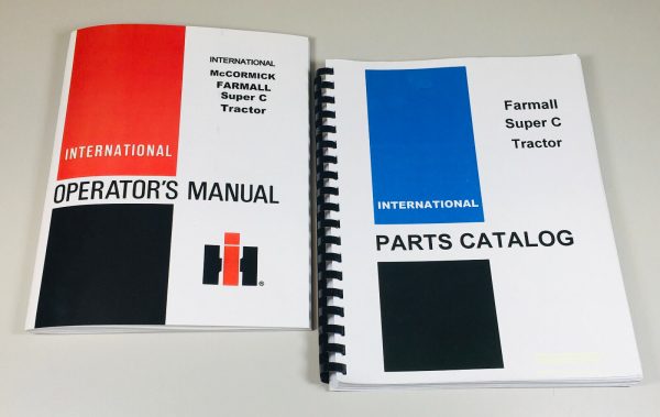 Farmall Super C Tractor Parts Catalog Owners Operator Manual Set International