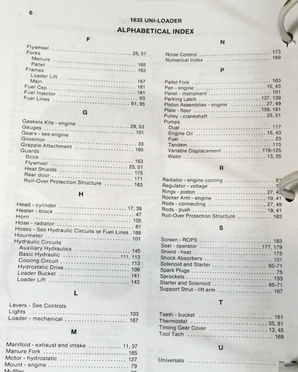 Case 1835 Uni-Loader Skidsteer Service Manual Parts Catalog Operators Owners Set - Image 6