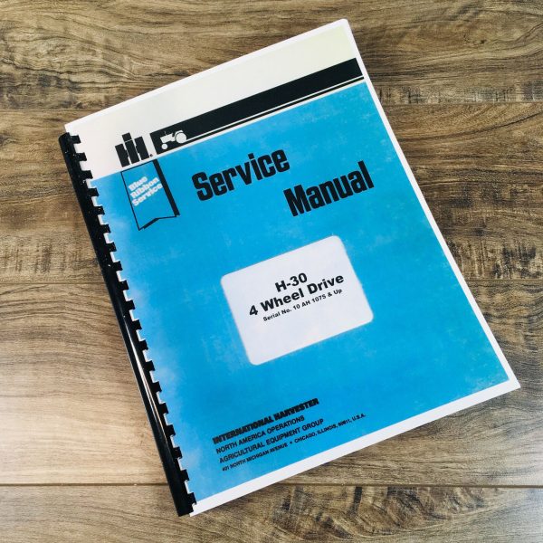 International Hough H-30 H30 Payloader Wheel Loader Service Manual Repair 4Wd