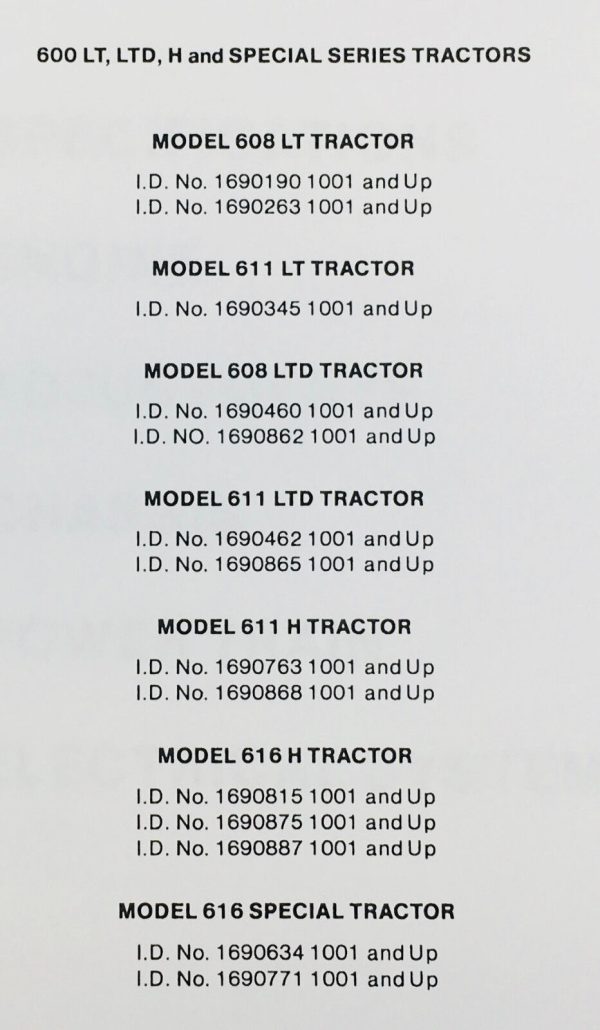 Allis Chalmers 600 Series Tractor Lawn Mower Garden Service Repair Manual - Image 2