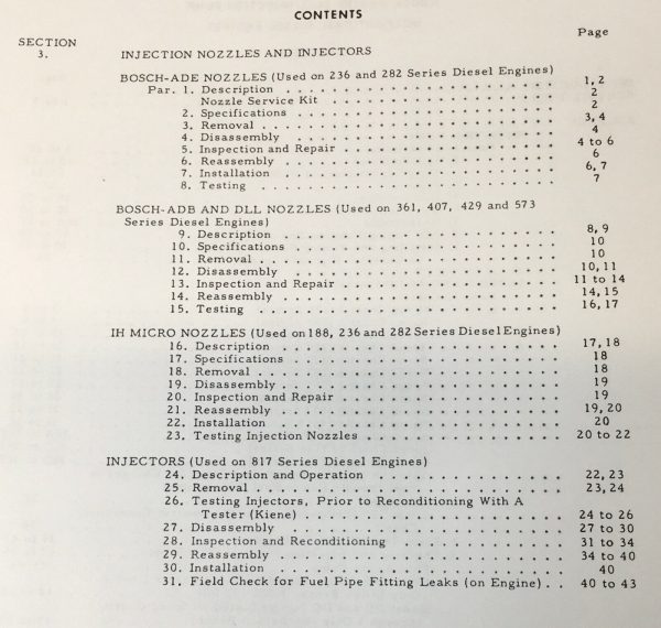 International Roosa Master Fuel Injection Pump 236 Diesel Engine Service Manual - Image 3