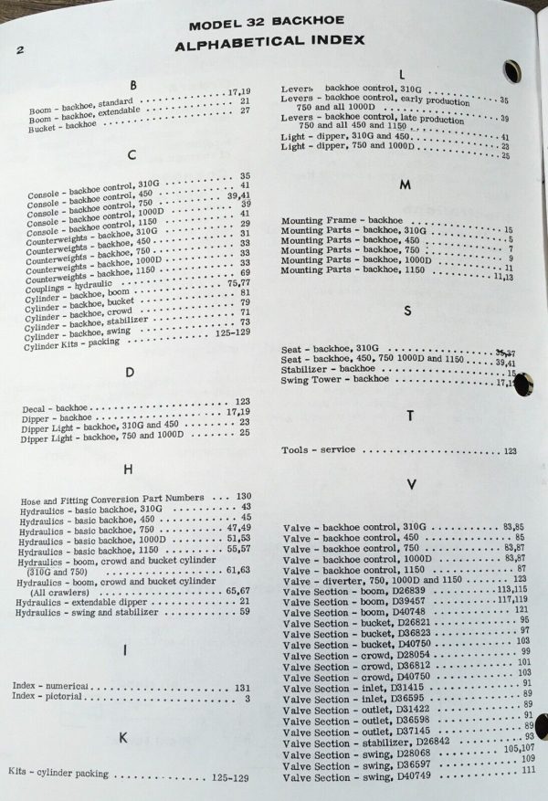 Case 310G Crawler Tractor 32 Backhoe Service Manual Parts Catalog Repair Set - Image 2