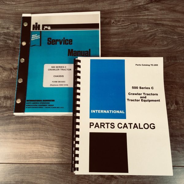 Set International 500 Series C 500C Crawler Tractor Service Manual Parts Catalog