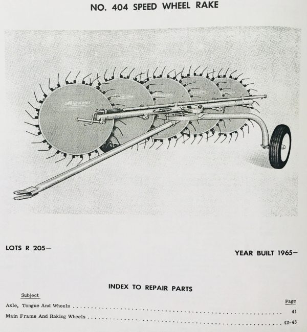 New Idea 404 Speed Wheel Rake Parts Manual Catalog - Image 4