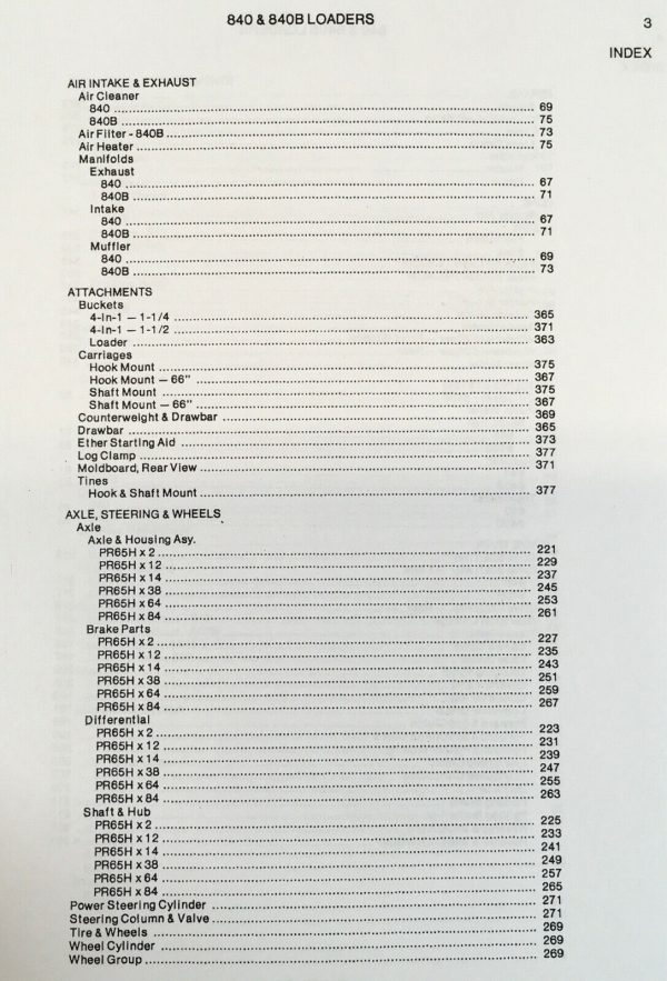 Allis Chalmers Model 840 840B Articulated Wheel Loader Parts Manual Catalog Book - Image 2