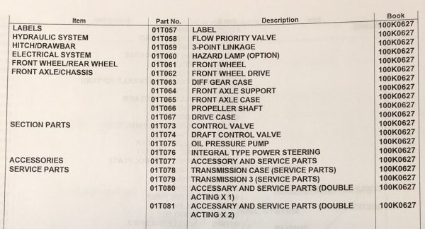 Kubota L305 L305Dt Tractor Parts Manual Catalog Exploded View Numbers Assembly - Image 3