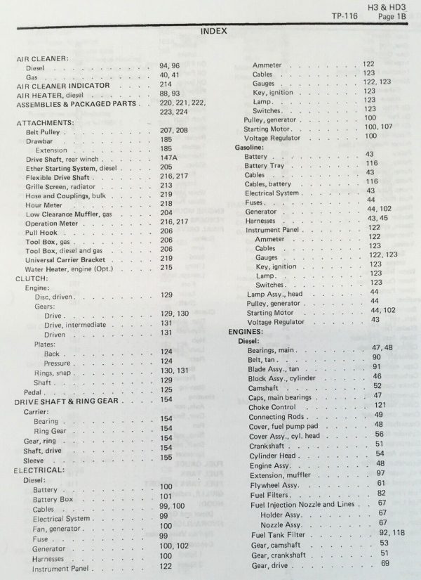 Allis Chalmers H-3 HD-3 Crawler Tractor Parts Operators Manual Set S/N 8694-UP - Image 3