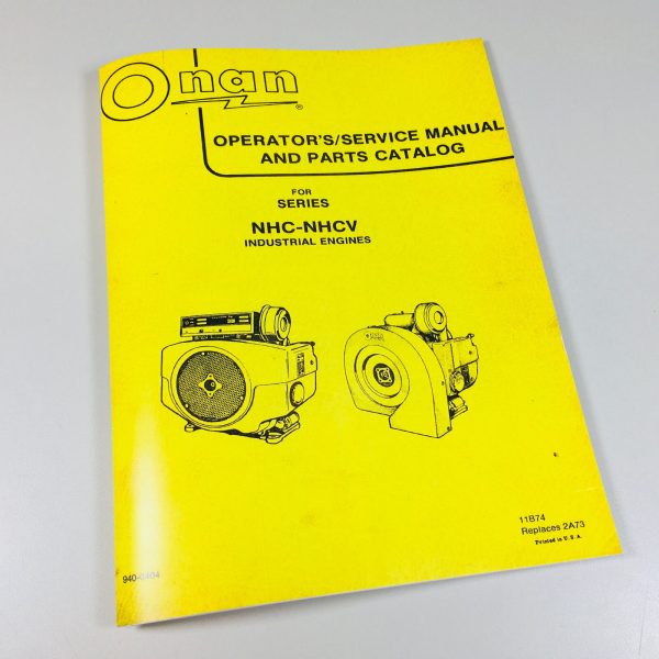 Onan Nhc Nhcv Industrial Engines Operators Service Manual Parts Catalog