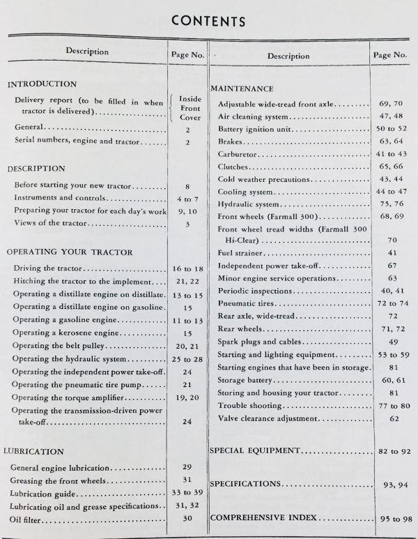 International Farmall 300 Tractor Gas Engine Service Parts Operator Manual Set - Image 5