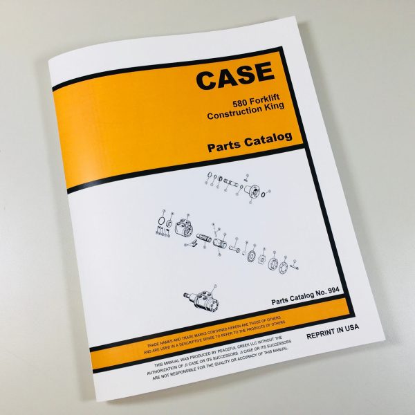 J I Case Model 580Ck Fork Lift Parts Catalog Manual 994 Assembly Exploded Views