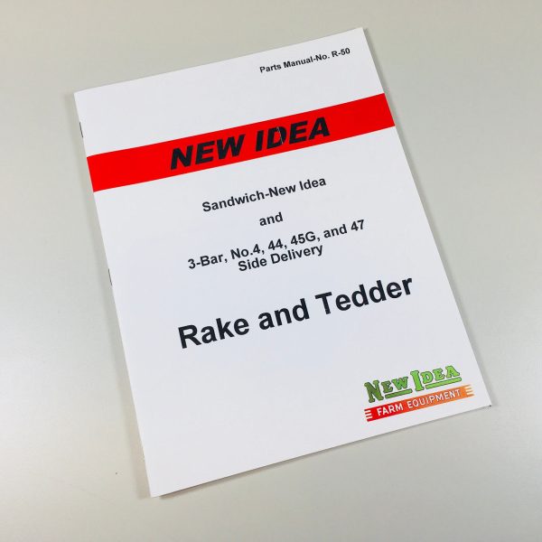 New Idea Sandwich Side Rake Tedder Parts Manual Catalog