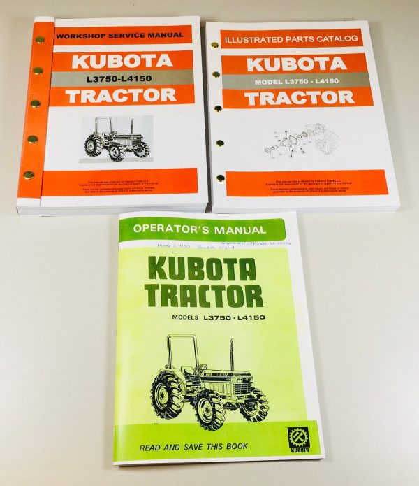 Kubota L3750 L4150 Tractor Service Parts Operators Manual Catalog Repair Shop