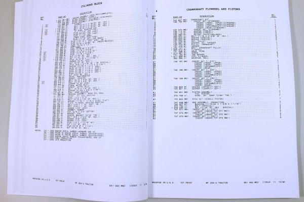 Massey Ferguson 254-4 Tractor Parts Catalog Manual Exploded Views Numbers - Image 5