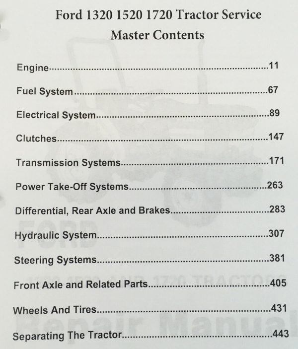 Ford 1320 1520 1720 Tractor Service Parts Manual Repair Shop Set Workshop Book - Image 3