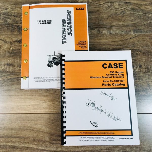 Case 940 941 Comfort King Tractor Service Manual Parts Catalog Set SN 8258382-Up