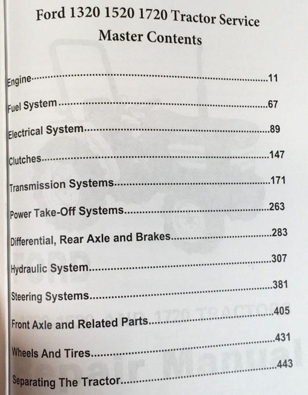 Ford 1320 1520 1720 Tractor Service Parts Manual Repair Shop Set Workshop Book - Image 3