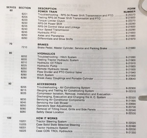 Case 4890 Tractor Service Manual Parts Catalog Operators Owners Repair Shop Set - Image 5