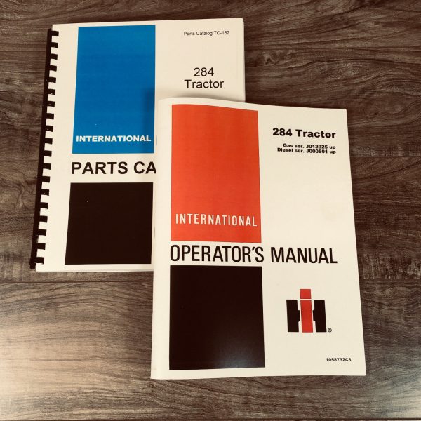 Ih International 284 Gas Diesel Tractor Parts Operators Manual Set Owners Books